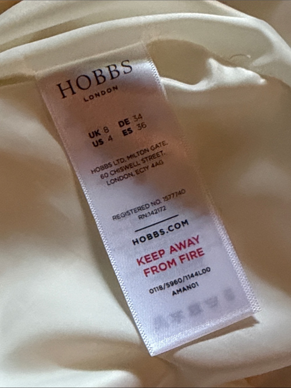 Hobbs Fiona cotton size 4 blend shift dress/ white w blue green floral - Picture 5 of 6